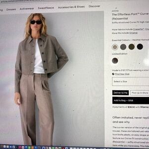Effortless pant curve fit (Re)essentiel Essential Colours — Heather Nomad Taupe